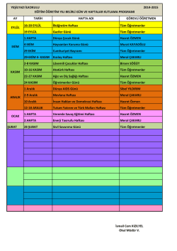 İsmail Cem KIZILYEL Okul M&uuml;d&uuml;r V. YEŞİLYAZI İLKOKULU 2014