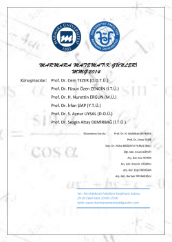 Konuşmacılar: Prof. Dr. Cem TEZER (O.D.T.&Uuml;.) Prof. Dr. F&uuml;sun &Ouml;zen