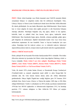 HEKİMLERE Y&Ouml;NELİK EBOLA VİR&Uuml;S İLE İLGİLİ
