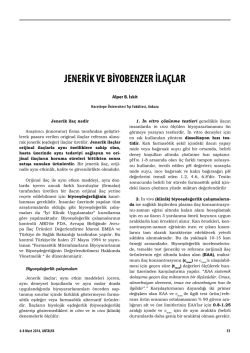 JENERİK VE BİYOBENZER İLA&Ccedil;LAR