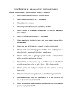 ANALİTİK TERAZİ (0.1 MG HASSASİYET) TEKNİK ŞARTNAMESİ