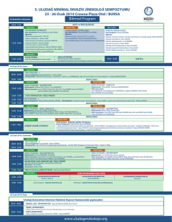Bilimsel Program - 5. Uludağ Minimal İnvaziv Jinekoloji Sempozyumu