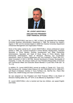 DR. LEVENT AKKOYUNLU ASELSAN VICE PRESIDENT CHIEF