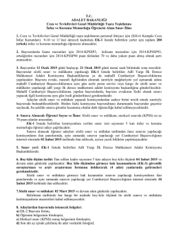 &Ouml;ğrenci alınacak yerler ile sınav yapacak komisyonları