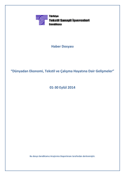 01-30 Eyl&uuml;l 2014 - T&uuml;rkiye Tekstil Sanayii İşverenleri Sendikası