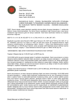Esas No: Karar No: YARGITAY Ceza Genel Kurulu 2012/7