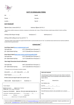 kayıt ve konaklama formu - Yakın Doğu &Uuml;niversitesi