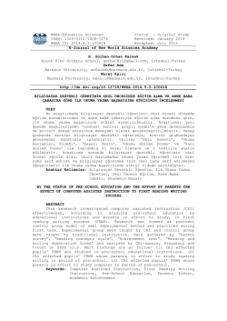 E-Journal of New World Sciences Academy