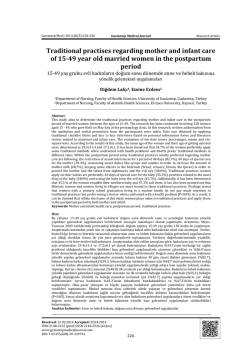 Traditional practises regarding mother and infant care of 15