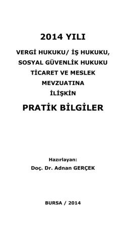 2014 yılı pratik bilgiler