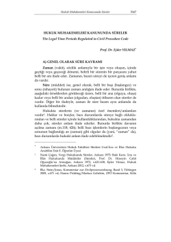 HUKUK MUHAKEMELERİ KANUNUNDA S&Uuml;RELER The