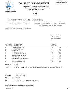 ihale ilanı - Dokuz Eyl&uuml;l &Uuml;niversitesi Hastanesi