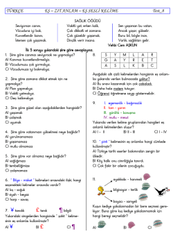 Eş Zıt ve Eş sesli kelime