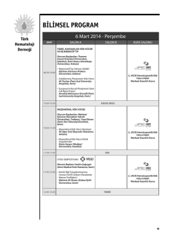 BİLİMSEL PROGRAM - T&uuml;rk Hematoloji Derneği