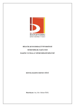 Doyma Basıncı Deneyi 1 - Bilecik Şeyh Edebali &Uuml;niversitesi Makine