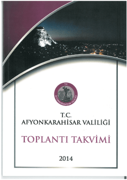2014 Yılı Afyonkarahisar Valiliği Toplantı Takvimi