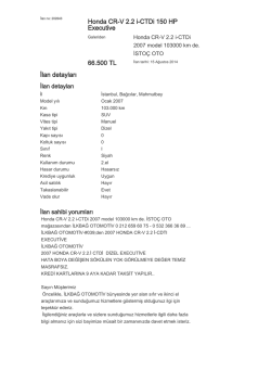 Honda CR-V 2.2 i-CTDi 150 HP Executive 66.500 TL İlan detayları