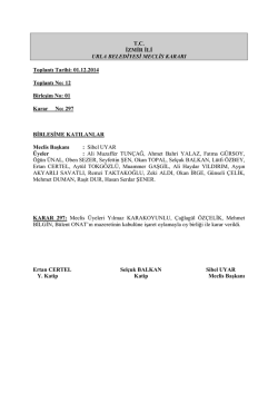 01 Aralık 2014 Meclis Kararları