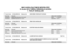 16 Aralık 2014 TARİHLİ KIRIKKALE