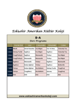 8-A Ders Programı - Eskişehir Amerikan Kültür Koleji Resmi Sitesi