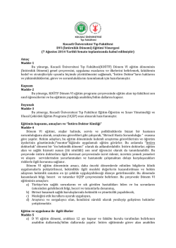 Kocaeli &Uuml;niversitesi Tıp Fak&uuml;ltesi DVI (İnt&ouml;rnl&uuml;k D&ouml;nemi) Eğitimi