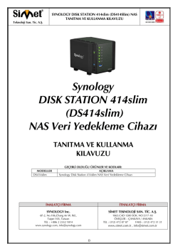 Synology DS414Slim Kullanım Kılavuzu