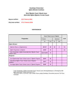 HU-EBE 2014-2015 Eğitim &Ouml;ğretim Yılı G&uuml;z Yarıyılı Tezsiz Y&uuml;ksek