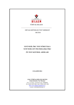 Yeni Nesil EFT POS &Ouml;zellikli &Ouml;KC &Ouml;n Test Kontrol Adımları