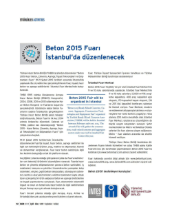 Etkinlikler - T&uuml;rkiye Hazır Beton Birliği