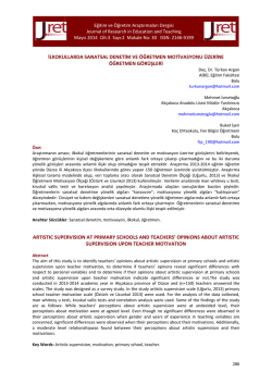 Makale - Eğitim ve &Ouml;ğretim Araştırmaları Dergisi