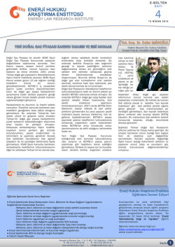 e-b&uuml;lten sayı - Enerji Hukuku Araştırma Enstit&uuml;s&uuml;