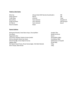 Teknik ve İdari Kadro Nihat İzi&ccedil; Altyapı Erkek Milli Takımlar