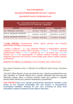 Devamı i&ccedil;in tıklayınız... - &Ouml;ğrenci İşleri Daire Başkanlığı