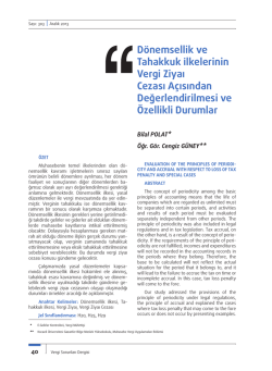 D&ouml;nemsellik ve Tahakkuk İlkelerinin Vergi Ziyaı Cezası A&ccedil;ısından