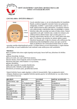 &ccedil;ocuk sin&uuml;zitlerini hafife almayın