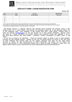 Ders Kayıt Formu