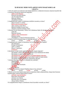 14 Hafta B&ouml;l&uuml;m Soruları