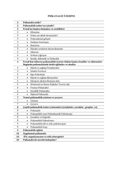 PSİKANALİZ &Uuml;ZERİNE