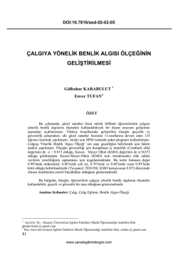 &Ccedil;ALGIYA Y&Ouml;NELİK BENLİK ALGISI &Ouml;L&Ccedil;EĞİNİN GELİŞTİRİLMESİ