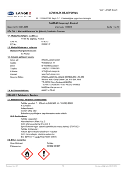 G&Uuml;VENLİK BİLGİ FORMU