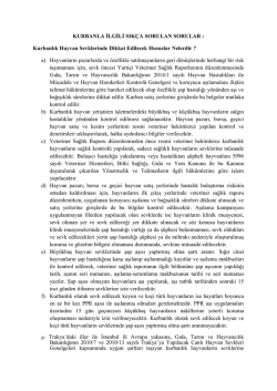 kurbanla ilgili sık&ccedil;a sorulan sorular 2014