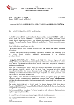 T.C. AİLE VE SOSYAL POLİTİKALAR BAKANLIĞI Sosyal Yardımlar