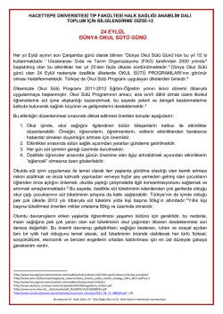 24 eyl&uuml;l d&uuml;nya okul s&uuml;t&uuml; g&uuml;n&uuml; - Hacettepe &Uuml;niversitesi Tıp Fak&uuml;ltesi