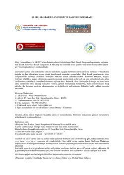 SR EK-1STANDART İLAN FORMU VE BAŞVURU