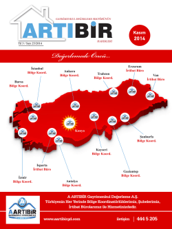 2014 Kasım Ayı B&uuml;lten İNCELE.. - A Artibir Gayrimenkul Degerleme