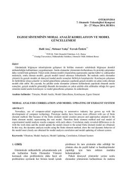 egzoz sisteminin modal analiz korelasyon ve model