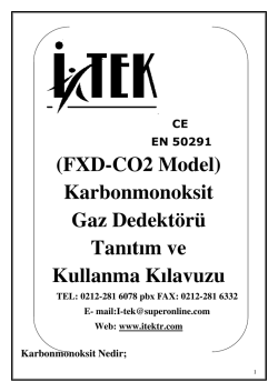 (FXD-CO2 Model) Karbonmonoksit Gaz Dedekt&ouml;r&uuml; Tanıtım ve
