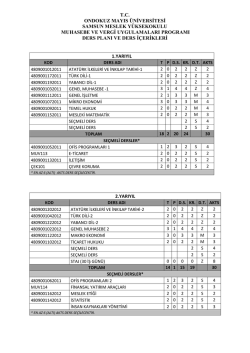 Ders Dağılım Çizelgesi ve Ders İçerikleri