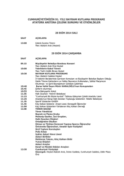 cumhuriyetimizin 91. yılı bayram kutlama programı atat&uuml;rk anıtına