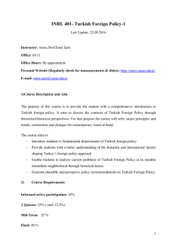 INRL 401- Turkish Foreign Policy-1